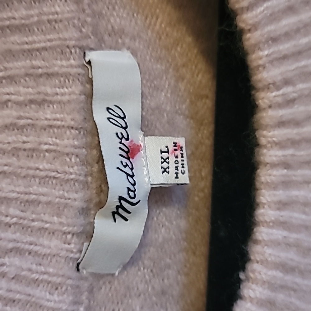 Madewell Tan Ribbed Sweater with Ruffle Yoke - Picture 4 of 10